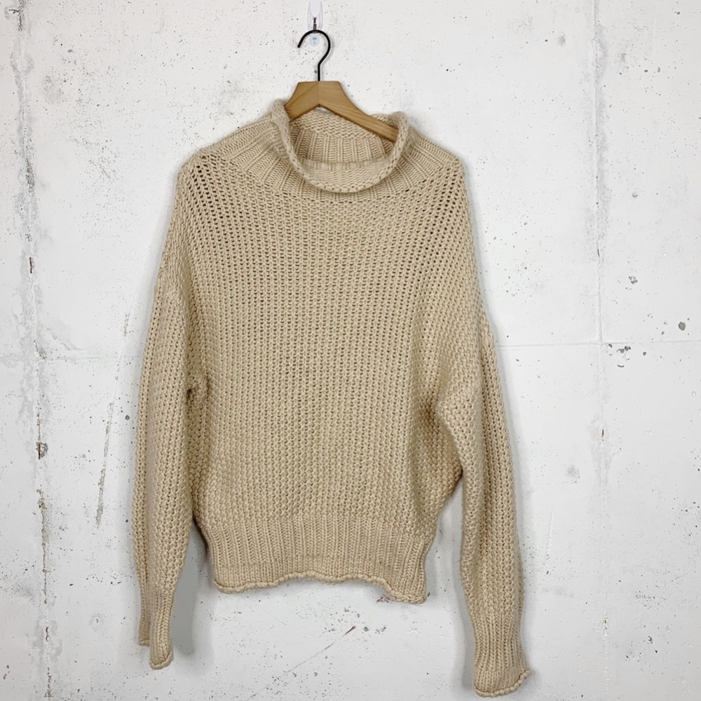 Wish Chunky Knit Oversize Fisherman Sunday Sweater Size Small